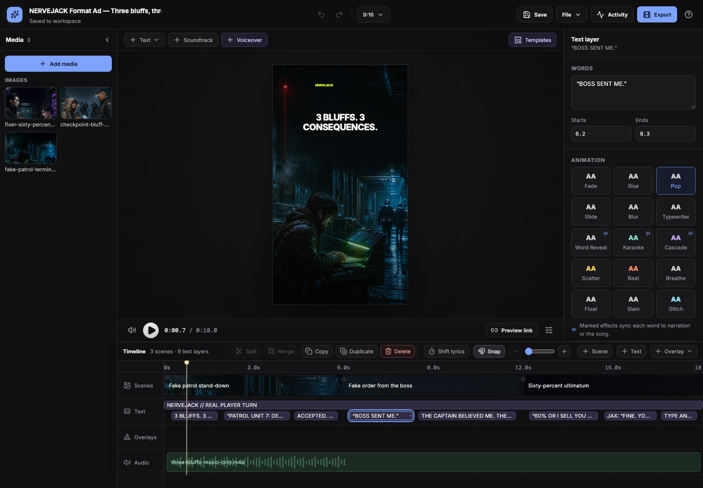Editor screenshot